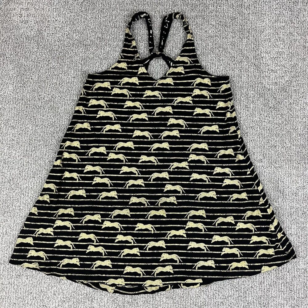 H&M Dress Womens Extra Small Black Gold Cheetah Animal Print Swim Cover Summer